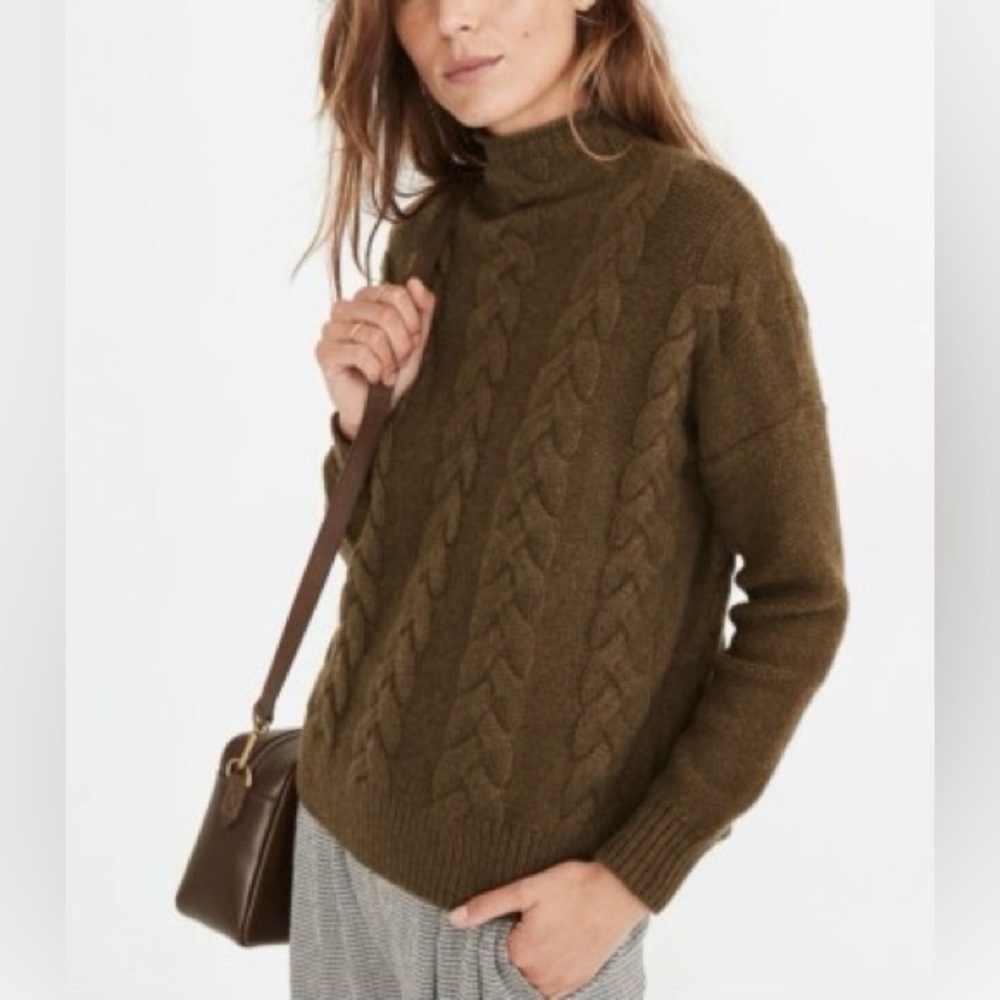 NWT Madewell Grenville Cableknit Mockneck Sweater XS